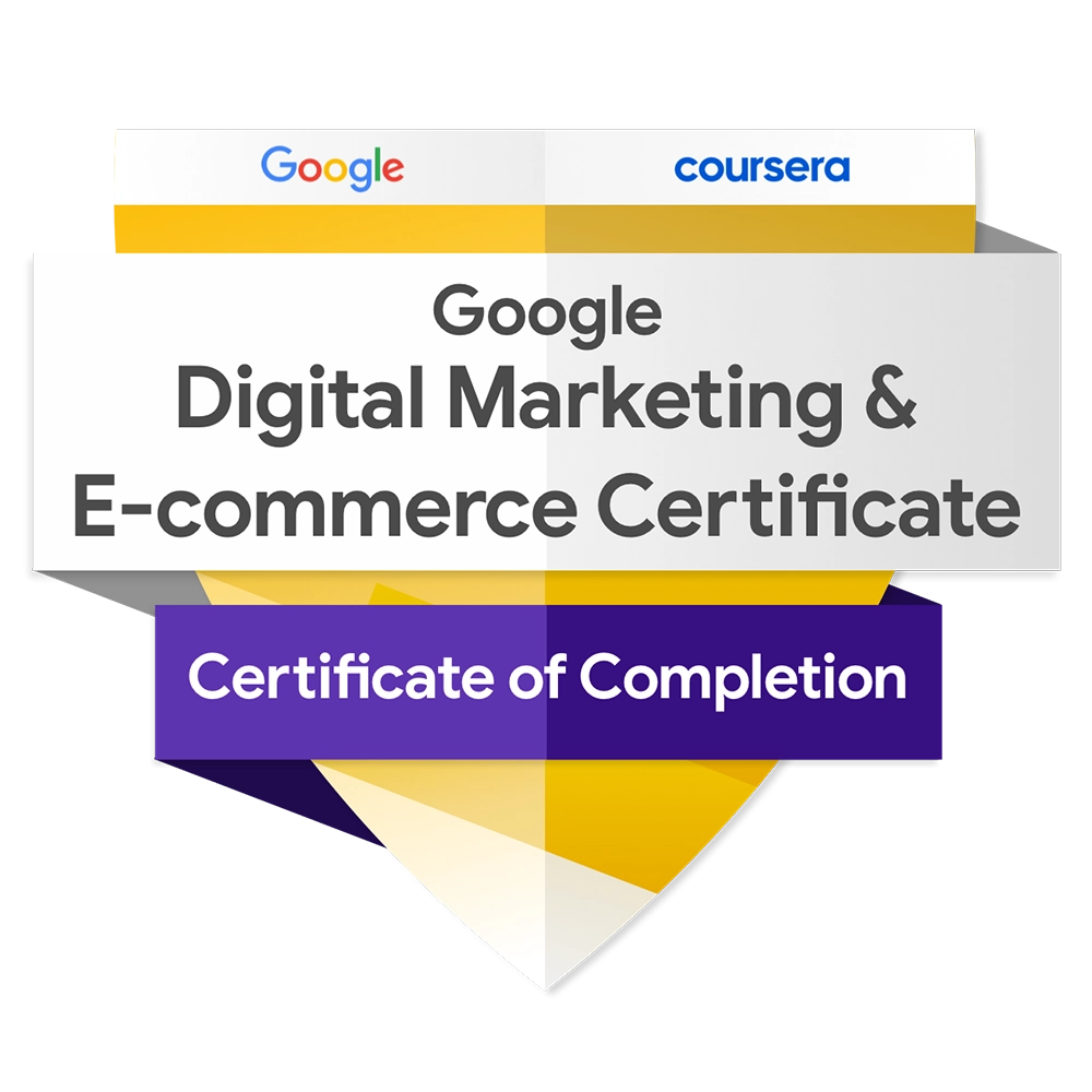 Jaipreet Soni Google Digital Marketing & E-commerce by Google on Coursera